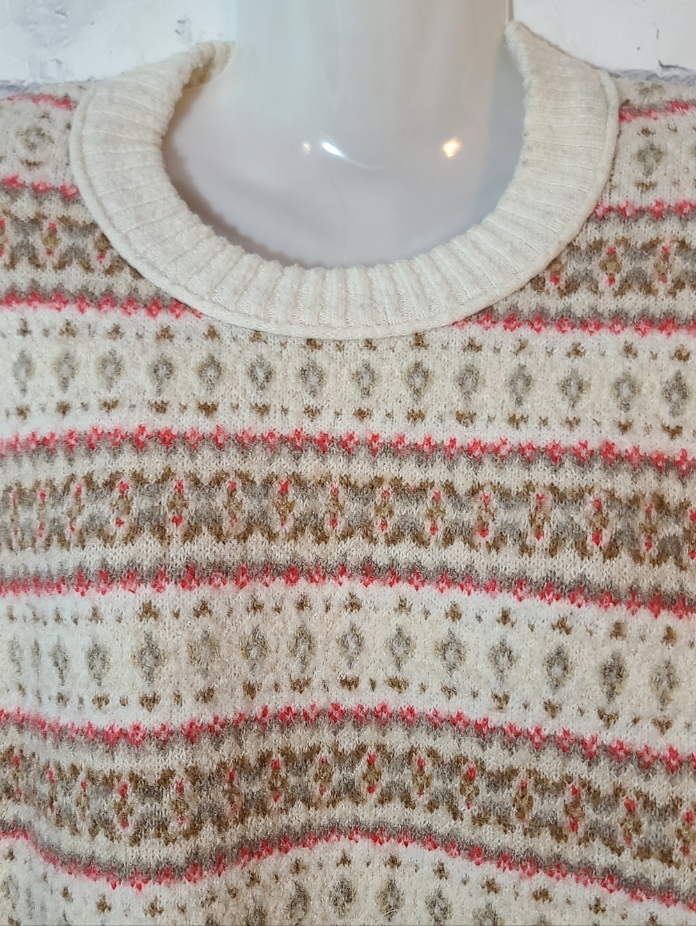 American Eagle Oversized Soft Fair Isle Crewneck Sweater XS - Picture 5 of 7